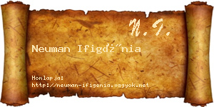 Neuman Ifigénia névjegykártya